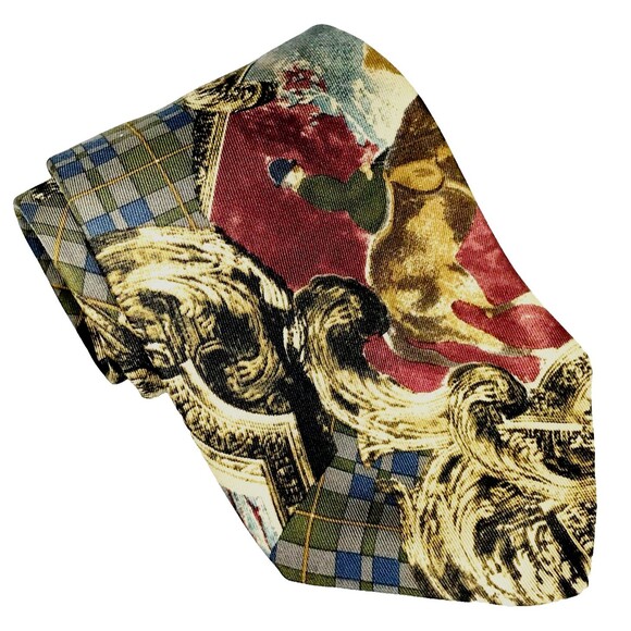 Rooster Vintage Polo Horse Tie West End Collection USA Equestrian Antique Frame - Picture 6 of 8